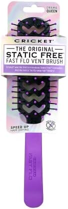 Cricket Static Free Fast Flo Color Vent Hair Brush - Quick and Blow Drying, Detangling, and Frizz-Free Styling - Anti-Static Bristles, Ideal for All Hair Types, Drama Queen (Purple) - Image 2