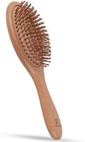 Bamboo Hair Brush for Women and Men, Wooden Paddle Hair Brush with Rounded Bamboo Pins for Gentle Detangling and Scalp Massage, for Thick, Thin, Straight, Curly, Wet and Dry Hair by VERAESSENCE
