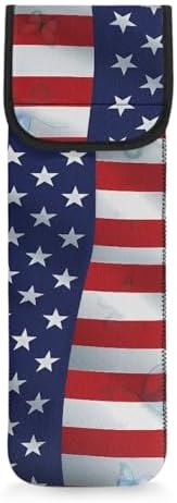ZOUTAIRONG American Flag Curling Iron Bag with Pockets for Universal Curling Iron Curling Iron Travel Holder Travel Flat Iron Case Heat Resistant Travel Bag for Hair Tools Flat Iron Holder Flat Iron by ZOUTAIRONG