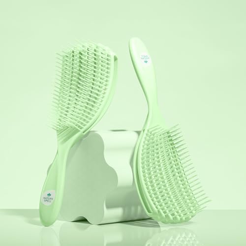 Nature Spell FlexiFlow Detangling Hair Brush, Flexible Strands, Green - Image 5