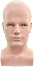 FanLin Male Mannequin Head Professional Manikin Head for Display Wigs Hats Headphone Mask Sunglasses Jewelry and Scravat Display Stand (Skin color) by FanLin