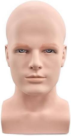 FanLin Male Mannequin Head Professional Manikin Head for Display Wigs Hats Headphone Mask Sunglasses Jewelry and Scravat Display Stand (Skin color) by FanLin