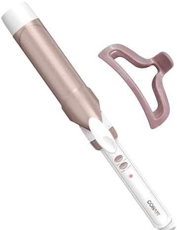 Conair Double Ceramic 1 ½-Inch Curling Iron with Claw Clip, 1 ½-Inch Barrel Creates Soft Waves, Hair Waver for Use on Medium & Long Hair, White/Rose Gold by conair