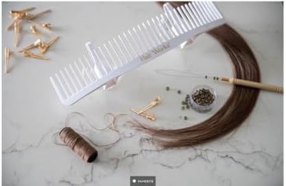 Hair Works ULTRA Hair Extension Holder - Professionally Designed to Hold Extra Wide Wefts including Halos, Hand Tied, Beaded Wefts and Full Bundles While You Wash, Color, Style & Store (White) - Image 4