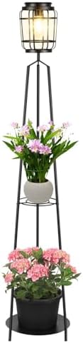 TOWPONICS 52.4" Solar Floor Lamp with Plant Stand, 2-in-1 Outdoor Planter by TOWPONICS