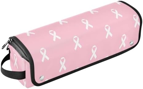 White Ribbon Hair Tools Travel Bag Carrying Case Portable Travel Organizer Pouch with Heat Resistant Mat for Curling Iron Hair Dryer Flat Irons by PJXTH