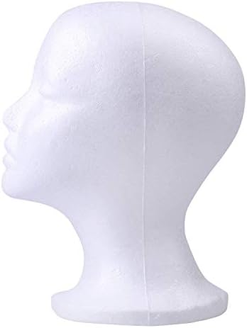 Foraineam 2 Pack Foam Wig Display Stand, Female Mannequin Wig Holder, Cosmetics Model Head White Foam Heads Glasses Mask Hat Hairpieces Stand - Image 3