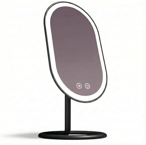 Fancii Vera LED Lighted Vanity Makeup Mirror, Rechargeable - Cordless Illuminated Cosmetic Mirror with 3 Dimmable Light Settings, Dual Magnification (Obsidian) by Fancii