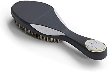 360 Wave Brush, Curved MEDIUM Mixed Boar Bristle, MATTE BLACK, Waterproof - Image 2