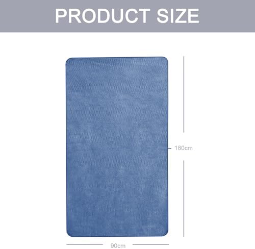 MaopaoBeauty 2 Pack Bath Towel Set 35" x 70", Extra Large Waffle Bath Towel Set, Microfiber Super Soft Highly Absorbent, Sturdy Quick Drying Towels for Bathroom, Gym, Sports, Yoga (2PCS Light Blue) - Image 3