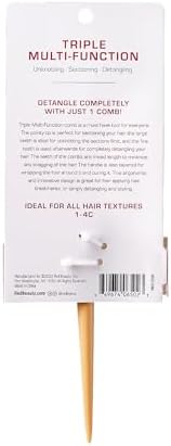Red by Kiss Detangling Brush for Adults & Kids, Long & Wide Tooth, Mixed-Length Detangler Comb with Rat Tail for All Hair Types (Pack of 2) - Image 2