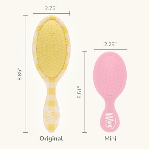 Wet Brush Original Detangler, Golden Gingham (Coastal Charm), Ultra-Soft IntelliFlex Bristles Glide Through Tangles, Detangling Hair Brush (Wet & Dry), Women & Men, Limited Edition - Image 5