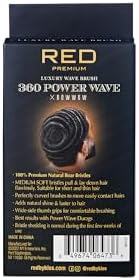 RED by KISS 360 Power Wave X Bow Wow Curved Palm Boar Brush 100% Natural Medium Soft Bristles - Image 5