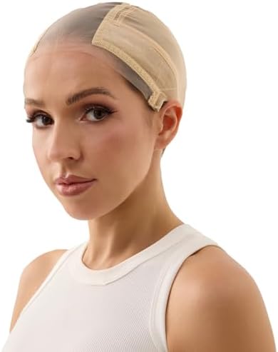 Xiushumyi Lace Wig Cap for Women,Non-Slip Grip Cap Make Your Wigs Glue Free,Wig Caps with Built-in Adjustable Velvet Band for Keeping Wigs in Place (Nude, M) by Xiushumyi