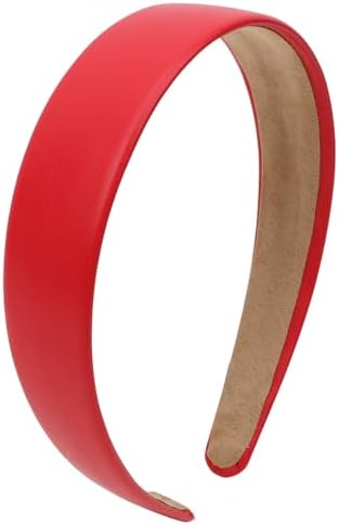 Red Headband Faux Leather Thin Hairband Halloween Head Bands for Womens & Girls Hair Solid Simple Holiday Cosplay Hair Accessories for Mothers Sisters by Uintoon