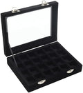 24 Grid Jewelry Box, Ring Display Organiser Box, Black by Unknown