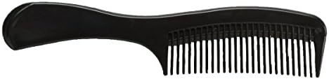 Medline Large-Tooth Comb with Handle, Black - Essential Hair Care Tool by Medline