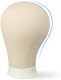 21 Inch Mannequin Head for Wig, Canvas Wig Head with Mount Hole, Manikin Head for Wig Making, Styling and Display, Head Contour More Realistic by ZQIANBEAUTY