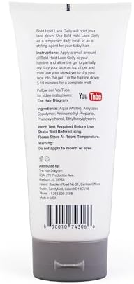 The Hair Diagram Bold Hold Lace Gelly, Glueless Temporary Lace Hold (6oz) - Image 2