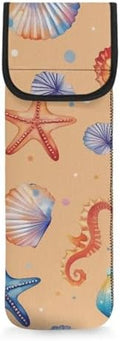 1 Piece Flat Iron Curling Wand Travel Cover Case Bag Curling Wand Travel Case Universal Curling Irons Cover Sleeve Flat Iron Case Heat Resistant Bag Starfish Shell by Unknown