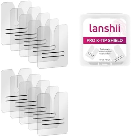 Keratin Extension Tool 10Pcs/Box Acrylic Hair Extension Heat Fusion Protector Shield Guards K Tip Single Hole Transparent Protective Plates with Storage Case Pre-Bonded Extensions by Unknown