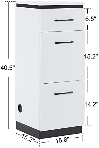 BarberPub Locking Barber Station with Storage Cabinet 2002 (White) - Image 3