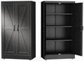 GAIOUS 43.3'' Tall Kitchen Pantry Cabinet, Black Metal Storage Cabinet by GAIOUS