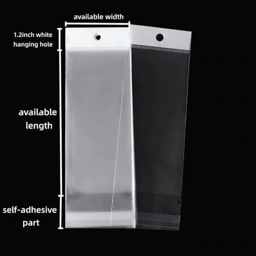 PABCK 100 Pack Clear Self Adhesive Hair Packaging Bags 4.13x21.6 inch - Image 4