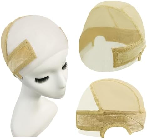 Lace Wig Grip Cap for Women - 11x5 Transparent Lace Wig Caps with Adjustable Grip Band for Lace Front, Non Slip Cap for Glueless Wig Keeping Wigs In Place, Beige by Unknown