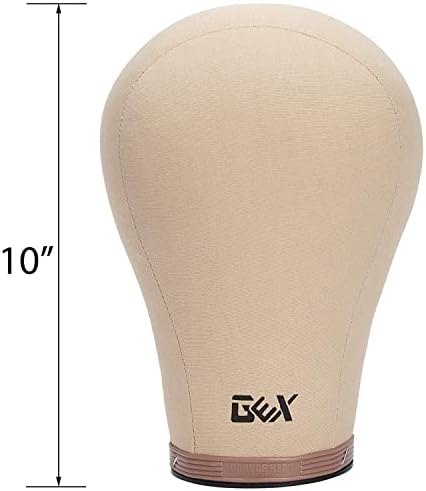GEX 23" Canvas Cork Wig Head with 55" Mannequin Tripod For Wig Making Cosmetology Hairdressing Display Training Doll Head Adjustable Alloy Stand - Image 5