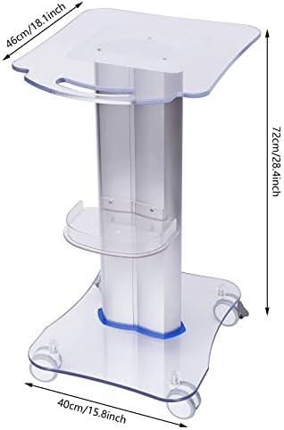 Transparent Acrylic Salon Cart, Rolling Beauty Trolley with Wheels(28.4" H) - Image 4