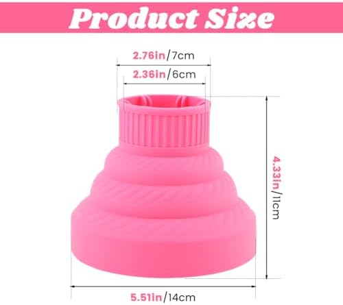Silicone Hair Dryer Diffuser Foldable Fit Diameter D 1.38-1.97inch - Pink - Image 2