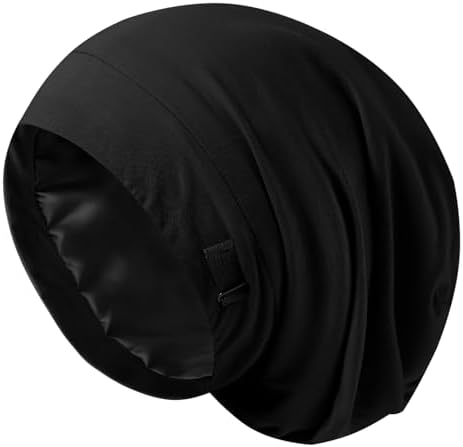 ZHENSILK Silk Bonnet for Sleeping Women, Adjustable Silky Satin Lined Sleep Cap, Silk Hair Wrap Slouch Beanie Hat by ZHENSILKFocusonhaircare