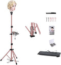 Klvied Adjustable Wig Tripod Stand, Foot Panel, Rose Gold by Klvied