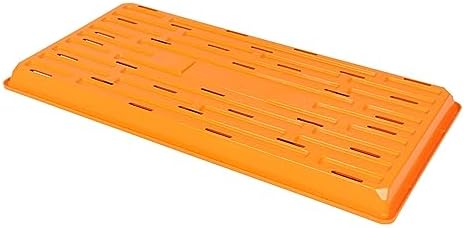 SUNPACK 10" x 20" Heavy Duty Shallow Plastic Seed Starting Tray, Orange, 1" (Pack of 10) - Lined with Drainage Holes for Excess Water and Aeration, Ideal for Greenhouses or Indoor Gardening - Image 3