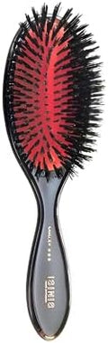 Isinis Large Black Handle Pneumatic hairbrush, 11 rows, L 8.8in, Pure Root Boar Bristles, Injected Black Handle, Window Packaging Model 33 38 30 83 by ISINIS