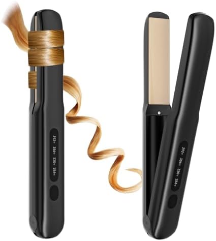 Cordless Hair Straightener, Portable Flat Iron for Travel, 2 in 1 Hair Styling Tools for straightening and Curling, Lightweight on-The-go by Unknown