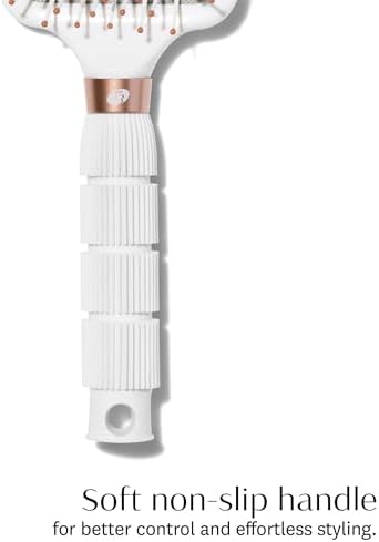 T3 Smooth Paddle Brush | Cushioned Body and Wide Flat Base for Gentle Styling | Heat Resistant Bristles - Image 4
