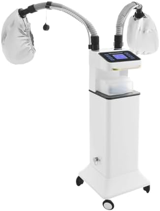 800W Nano Hooded Hair Steamer, Professional Micro Mist Hair Care Steamer with 2 Steam Caps, Salon Hair Deep Conditioning Machine with Adjustable TEM 33.8-167℉ & Timer for Home Salon SPA Use (White) - Image 5