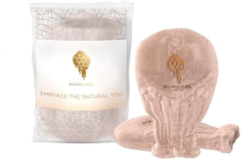 Bounce Curl Hair Drying Mitts- Faster Drying & Less frizz; Curly Hair Blush by BounceCurl