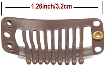 30pcs Snap Clips for Hair Extenisons 9 Teeth Wig Clips, Dark Brown - Image 2