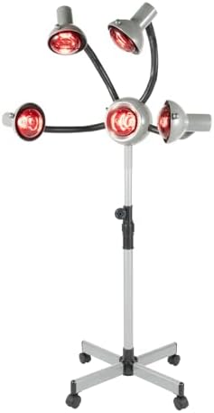 Grey 5 Head Infrared Hair Color Processor with 4 Universal Wheels by Fronimo