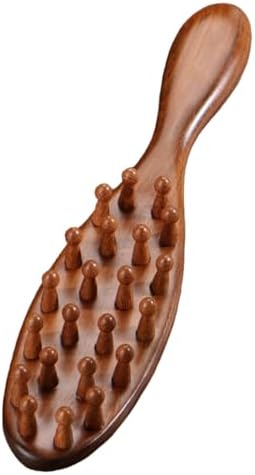 Sandalwood Loc Brush For Dreads, Wooden Round Dreadlock Scalp Comb Dread Massager Dandruff Head Curly Pro Scrubber Defining Long Teeth No Static For Wet Dry Hair Scalp Care And Hair Styling Brown by Unknown