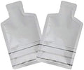 QQ Studio Pack of 100 Color Aluminum Metallized Foil Single-Use Dispenser Tip Open Bottom Heat Seal Sample Pouch (3" x 5", White w/Gray Bottom Stripes) by QQStudio