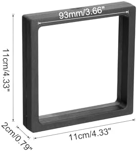 MECCANIXITY Floating Frame Display Holder Stand 3D Jewelry Display Box 4.33 x 4.33 x 0.79 Inch Black for Ring Necklace Bracelet Earring Pack of 2 - Image 2
