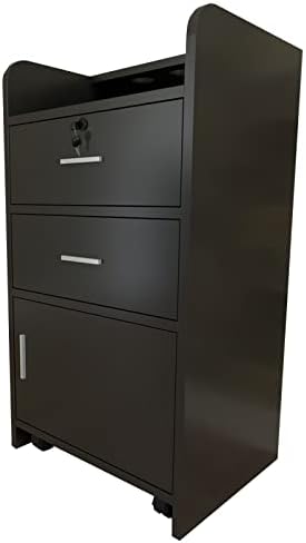 Barber Hair Styling Station, Black, Wall Mount - Image 3