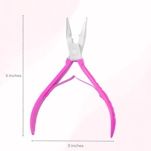 Hair Extension Pliers for Bead Extensions, Pink, Micro Links Tool - Image 4