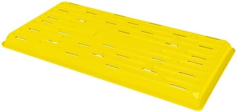 SUNPACK 10" x 20" Heavy Duty Shallow Plastic Seed Starting Tray, Yellow, 1" (Pack of 10) - Lined with Drainage Holes for Excess Water and Aeration, Ideal for Greenhouses or Indoor Gardening - Image 3
