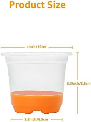 MIXC Clear Nursery Pots with Silicone Base, 4-Inch, 30-Pack - Image 2