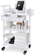 Medical Carts with Wheels 3-Tier Mobile Trolley Cart 100 LBS Max Load Medical Rolling Utility Cart with Drawers Dirt Basin Storage Buckets for Hospital Dental Clinic Lab Salon Home by Enocreay